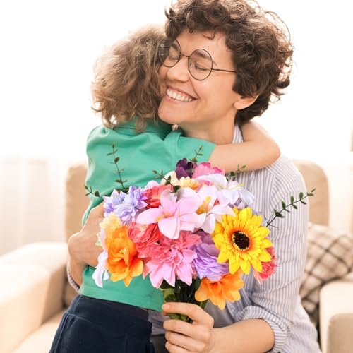 Giegxin 93 Pieces Artificial Peony Flower with Stems DIY Fake Flower Bouquets in Vase Floral Head Accessories Artificial Peony Lily for Weddings, Bouquets Parties, Home Kitchen Table Vase Decorations - style: Peony