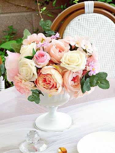 Artificial Flower Pink Peony Rose, Silk Peonies Faux Flowers for DIY Wedding Bouquet Bridal Shower Cake Flower - color: Blush Pink Peony