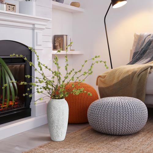 Zeyune 6 Pcs Artificial Branches with Green Buds 40" Evergreen Faux Plastic Plant Stem Picks Sprigs for Vase DIY Home Office Wedding Party Indoor Outdoor Modern Decor, No Vase (Regular Style) - color: Green, size: Regular Style