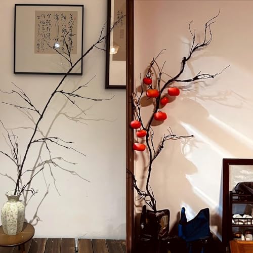 4Pcs Bendable Realistic Artificial Tree Branches Faux Cherry Blossom Wood Craft Twigs Garland Grape Cane Vines Plants Stick Wall Hanging Climbing Limbs For Jungle Event Party Halloween Arch Decoration