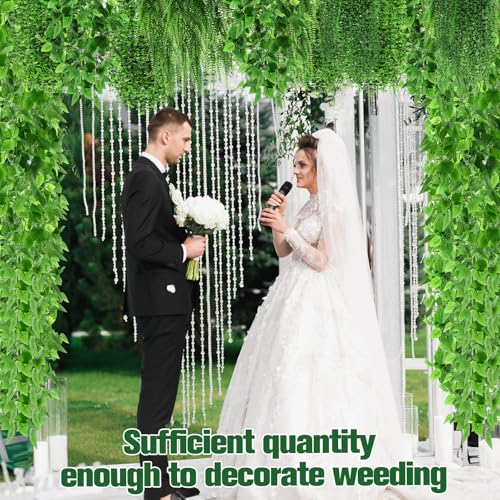 Daifunli 16 Pcs Artificial Hanging Plants Fake Hanging Ferns Plastic Faux Plants for Wall Room Garden Garland Indoor Outdoor Decor No Basket (Boston,Eucalyptus,Ivy Vine,String of Pearls) - style: Boston, Eucalyptus, Ivy Vine, String of Pearls