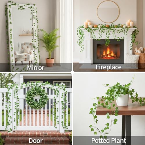 suddus Fake Vines for Room Decor 3 Pack 99 Ft Aesthetic Artificial Plant Ivy Garland Hanging Greenery Leaves Decoration for Home Bedroom Wall Wedding Party Indoor Outdoor - color: Ivy, size: Fake Vines-3 Pack