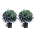 Sunnyglade 21.6” Tall Artificial Lavender Topiary Ball Tree Set of 2 Pack Potted Bushes UV Resistant Potted Plants for Indoor Outdoor Home Garden(Purple) - color: Purple