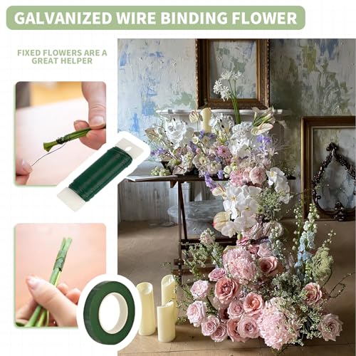14 Pcs Floral Foam Garland for Fresh & Dried Flowers, 9.2ft Flower Sponge Blocks Kit, Foam for Flower Arrangement Holder for Arch Door Tabletop Decor, Wedding Home Garden Green Wet/Dry Foam Bricks