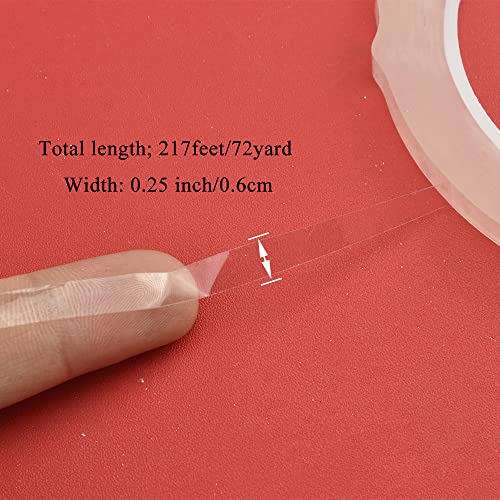 HAHIYO Clear 0.25Inch Wide (217Feet/72Yard Total) 1Rolls Floral Tape Waterproof Florist Tape Flower Wrap Adhesive Waterproof Decorative Tape for Bouquet Stem Wrapping Flower Arranging and Floral Craft - color: Clear, size: Clear-0.25in-1P/72Yard