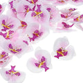 PATIKIL 2.8" Artificial Orchid Flower Heads, 80 Pack Silk Phalaenopsis Fake Butterfly Orchid Heads for Wedding Floral Bouquet Decor DIY Craft Making, White Purple