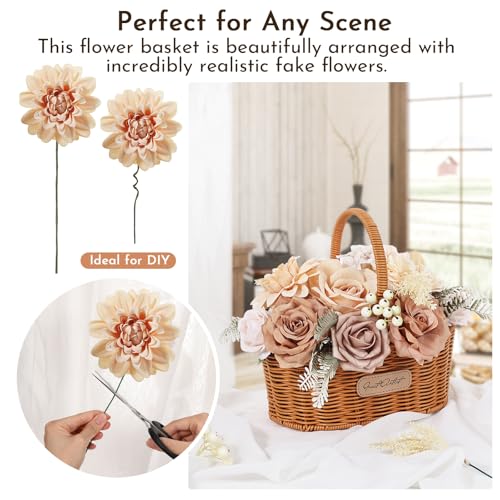 Artificial Flowers Combo Box Fake Rose for DIY Floral Arrangements Wedding Bouquets Centerpieces Baby Shower Party Home Decorations Nude Color - color: Nude