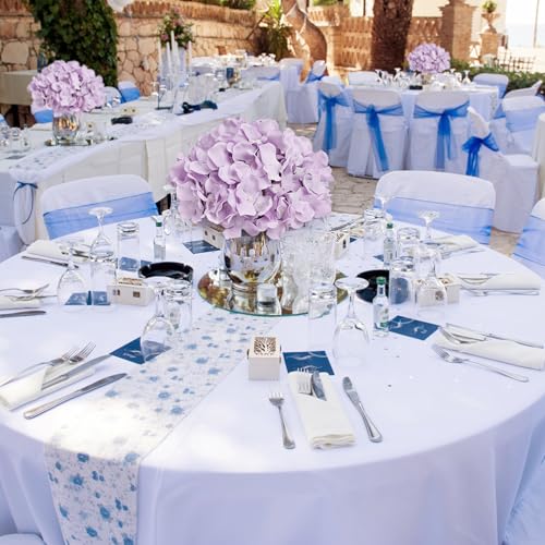 Hydrangea Flower Balls for Centerpieces - 12 PCS Artificial Floral Arrangement with Base, 8.27 Inch Diameter Fake Silk Kissing Ball for Wedding Table Home Party Decor - Lilac - color: Lilac-8 Inch-12 Pcs, size: Small Size