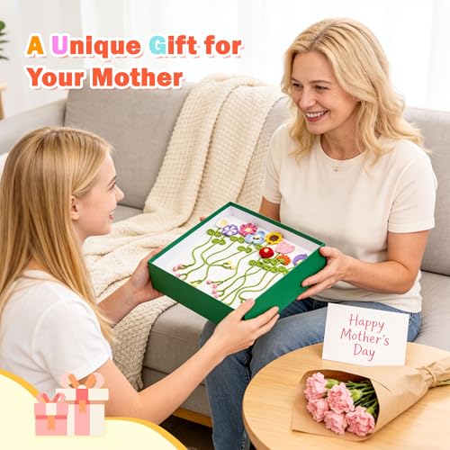 Joyclub Crochet Kit for Beginners 10 Flower Bookmarks Crochet Starter Kits with Step-by-Step Video Tutorials and Instructions DIY Craft Gift for Adults Book Lovers Mother Teacher Student - color: Crochet Bookmark