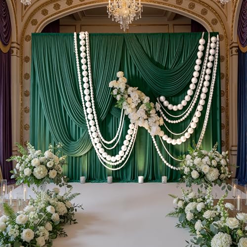 10x8 ft Wrinkle Free Hunter Green Backdrop Curtains for Parties, Thick Fabric Emerald Photo Backdrop Drapes Panels for Weddings Birthday Party Photography Background - color: Hunter Green, size: 10ftx8ft