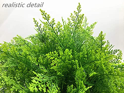 Artificial Fern Shrubs, Fake Plastic Persian Green Leaves Plants Greenery Grass Simulation Bushes Outdoor Indoor Home Garden Verandah Parterre Table Centerpieces Arrangements Decoration 8 pcs - color: Fern Leaves / 8pcs
