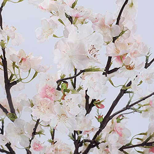 LESING 4pcs Artificial Cherry Blossom Flowers, 41.4" Realistic Fake Silk Long Stems Artificial Cherry Blossom Branches for Floor Table Home Wedding Decoration (Light Pink -1) - color: Light Pink -1