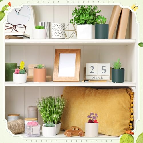 WILLBOND 50 Pcs 50 Pcs Bulk Mini Artificial Succulents Plants Assorted Unpotted Realistic Plants Fake Textured Succulent Picks Realistic Plastic Cactus Stems for Garden Home Decor (Lovely Style) - color: Lovely Style