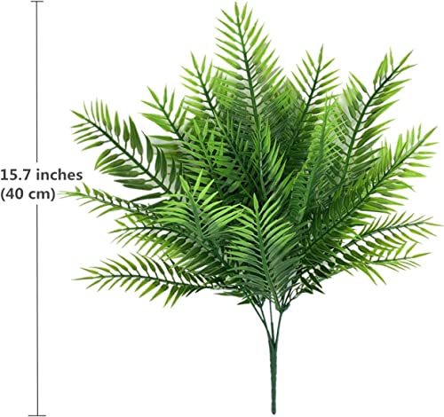 CATTREE Artificial Shrubs, Plastic Plants Bamboo Grass Fake Green Bushes Greenery Décor for Wedding Indoor Outdoor Home Garden Verandah Office Table Centerpieces Arrangements Decoration 4 Pcs - color: Bamboo Ferns - 4 Pcs