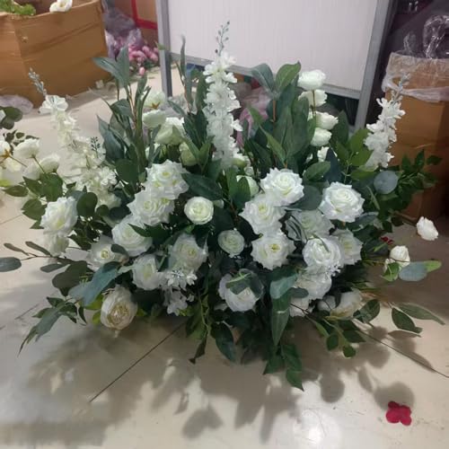 White Ground Flowers, White Wedding Decor, Aisle Flower Decoration, Barrel Whiskey Arrangement, Alter Flowers, Bridal Shower (36in) - size: 36in