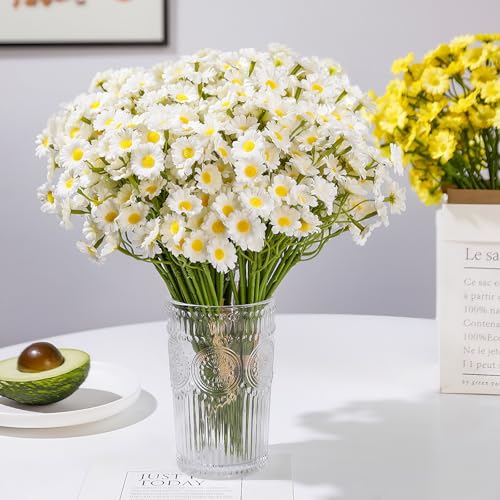 6 Stems Artificial Bouquet Decor Bundle Small Flowers Decorative Flower Set for Home Table Shelf Display, Yellow - color: Yellow