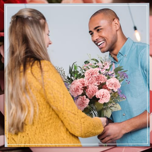 Yunlly 6 Pack 20 Inch Pink Carnations Artificial Flowers Set 26 Head Pink Carnations 2 Butterfly Orchid 1 Gypsophila Bulk Spring Artificial Flowers Bouquet for Mother's Day Easter Spring Decor