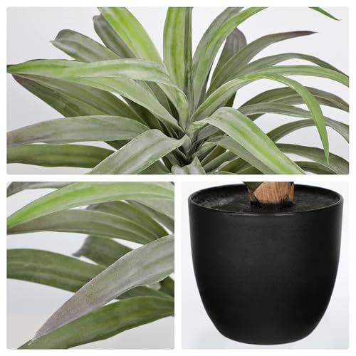Briful Faux Agave Plant 18.1in Artificial Agave Potted Plant Fake Outdoor Plants for Home Office Living Room Bedroom Kitchen Table Decor - color: Grey Green