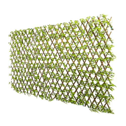 Patio Paradise 1PC Artificial Ivy Expandable Privacy Fence Screen Faux Greenery Wall Green Vines Leaf Hedge Outdoor Lattice Panels Covering for Apartment Balcony Deck Porch Backyard, Single-Side - color: Buxus Leaves