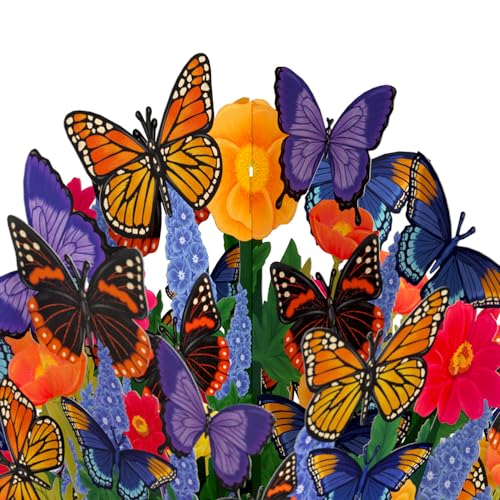 Lovepop Everyday Pop-Up Card for Her and Him - 3D Pop-Up Bouquet Greeting Cards for Men, Women - Lavender Butterfly - 12" x 8.5" Floral Bouquet - Blank Note Card Included - color: Brilliant Butterfly Bouquet