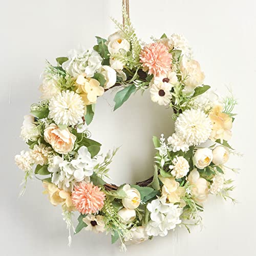 FagusHome Silk Hydrangea Heads 36 Pcs Artificial Flowers Heads and 3 Dozens Stems Fake Hydrangea Flowers with Stems for Home Wedding Decor (Creamy White) - color: Creamy White