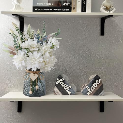 Leftover Fake Flowers in Vase,White Artificial Flowers Centerpieces for Tables,Fake Plant and Faux Flowers for Vase,Silk Flower Arrangements for Home Decor Living Room,Coffee Table Decor - color: White
