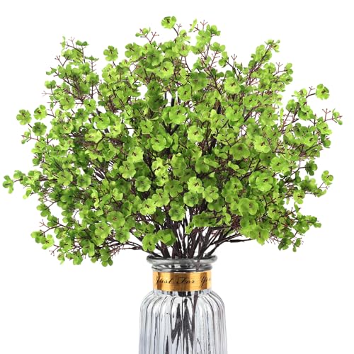 Babys Breath Artificial Flowers, 8 Bundles Green Real Touch Fake Flowers Silk Flowers Bulk for Vase Home Office Wedding Spring Indoor Outdoor Centerpiece Table Party Decorations - color: Green, size: 8 Bundles