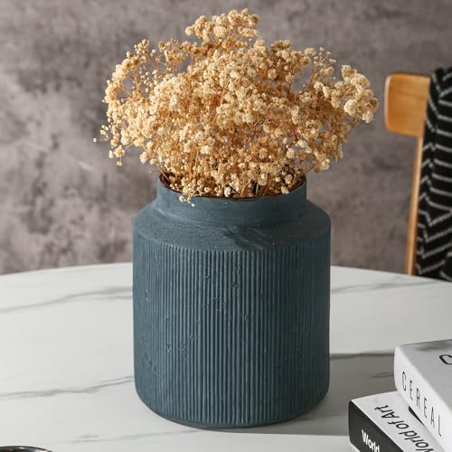 Farmhouse Vase for Home Decor, Vintage Rustic Terracotta Flower Vase Suitable for Home Decor, Living Room, Shelf, Dining Table. 7IN. Blue - color: Retro-6, size: 6.1 x 7 inches