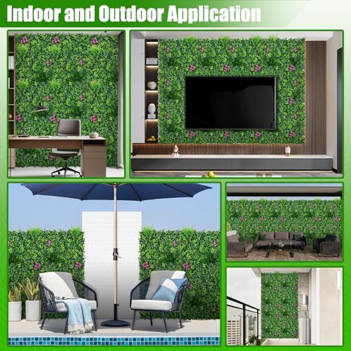 Artificial Grass Wall Roll Panels, 60"x120"(50 SQFT) Greenery Backdrop with Mint Plant Leaves, UV-Anti Fake Greenery Plant Boxwood Panels for Outdoor Patio Garden Green Wall Decor - size: 60X120 IN 1PC