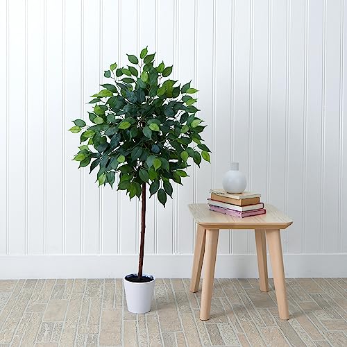 Nearly Natural 4ft. Artificial Ficus Tree with Decorative Planter