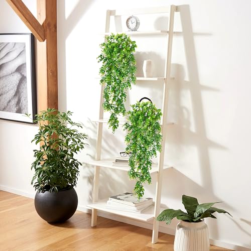 Hrobek Fake Hanging Plants, 2pcs Lifelike Artificial Eucalyptus Greenery for Spring Summer Decoration, Faux Vine Plant for Wall Shelf Home Office Patio Indoor Outdoor Decor - color: Green Eucalyptus