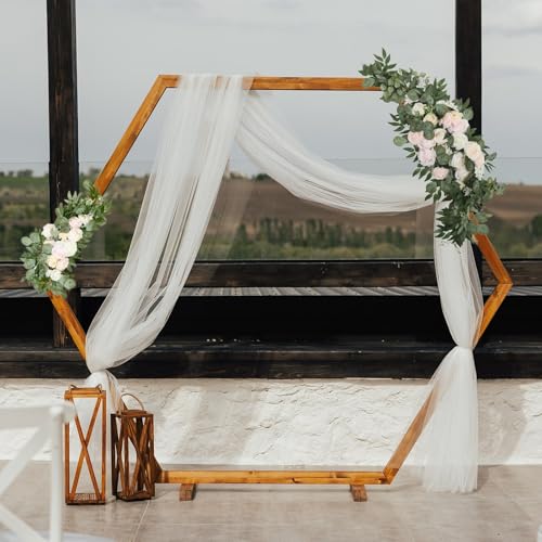 Efavormart Set of 2 Large Cream Blush Silk Rose Floral Swags with Eucalyptus Greenery, Premium 24" and 42" Artificial Flower Arrangements for Boho-Luxe Wedding Arch Staging - color: Type20