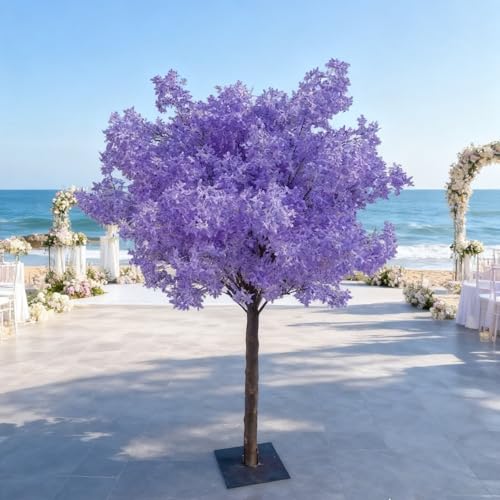 Artificial Cherry BlossomTrees Artificial Lilac Handmade Dark Purple Tree Indoor Outdoor Home Office Party Wedding (5.2FT Tall/1.6M)