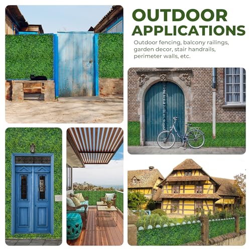 Artificial Ivy Privacy Fence Screen,96"x 120" (80 SQFT) UV-Anti Faux Boxwood Roll Grass Wall Panels for Patio Balcony Privacy, Garden, Backyard Greenery Wall Backdrop Decor - size: 96" x 120"