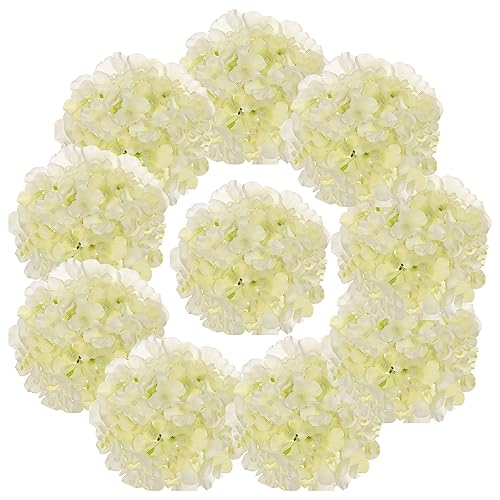 10PCS Artificial Hydrangea Flowers, Fake Hydrangea Silk Flowers Heads with Stems for Wedding Home Party Shop Baby Shower Decoration-Light Green - color: New-light Green
