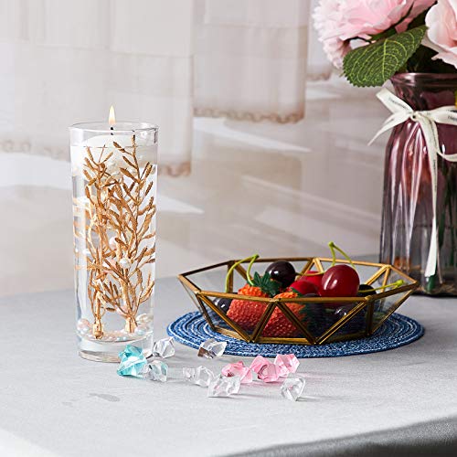 WILLBOND 50 Pcs Faux Flowers for Floating Candles Floating Flowers Vase Fillers for Centerpieces Mini Flower Filler Filling in Cylinder for Wedding Centerpiece Party Decor (Gold) - color: Gold