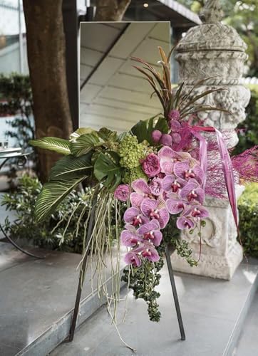 IPOPU Purple Fake Orchid 34.3" Real Touch Faux Orchids Latex Artificial Flowers Phalaenopsis Branches for Home Party Wedding Bridal Shower Decoration, 2pcs - color: Purple Pattern