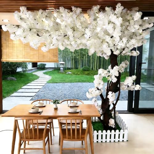 10FT Large Artificial Cherry Blossom Trees White for Home Decor Indoor Outdoor,Japanese Fake Cherry Blossom Tree for Office Shopping Mall Hotel Restaurant Garden Party Wedding - color: White, size: 10x8.2ft
