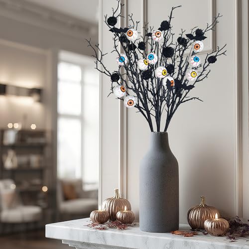 3PCS Halloween Decoration Pumpkin Artificial Floral Picks, Eyes Halloween Branches Decorations for Vase Home Indoor Party Décor - color: Eyes 3pcs