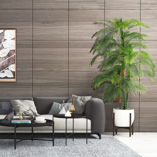 OXLLXO 6ft Artificial Golden Cane Palm Tree(72in) with 3 Trunks Faux Tree and Plastic Nursery Pot, Fake Plant for Office House Farmhouse Living Room Home Decor (Indoor/Outdoor)