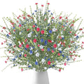 4th of July Artificial Red White Blue Flowers, Patriotic Flowers Independence Day Fake Wildflowers for Home Decor Indoor, Kitchen Table Centerpiece, Wedding, Party Decoration