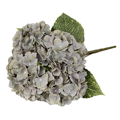 2Bouquets Artificial Fake Flowers Plants Silk Hydrangea Arrangements Wedding Bouquets Decorations Plastic Floral Home Kitchen Garden Party Festival Bar DIY (Gray Green,5 Flower Heads) - color: Gray Green，5 Flower Heads