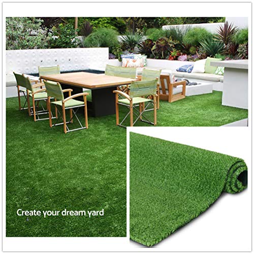 Artificial Grass Rug Green Fake Grass Carpet 4X21 FT, Pet Turf Mat Dog Grass Pee Pad with Drainage Holes, Indoor Outdoor Synthetic Lawn for Patio, Balcony, Deck, Yard - color: 4 Ft Customized, size: 4FTx21FT
