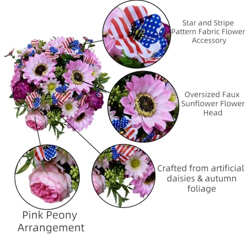 8 Faux Silk Peonies with 4 Free Silver Dollar Eucalyptus Stems, Multi-Color Floral Decor for Home, Courtyard, Wedding & Hotel (Pink, 12) - color: 8xiangrikuipink+4anshuye, size: 12 pack