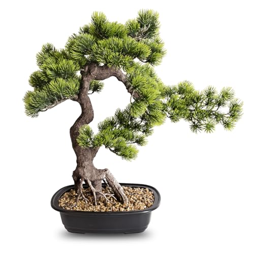 Artificial Bonsai Plant, Large Faux Juniper Plants 20 inch, Faux Potted Pine Plants Indoor Decor for Office Desk Home Table, Greenery Desktop Bonsai Tree for Room Decorations, Tall 20" - style: B-Bonsai (20 Inch)