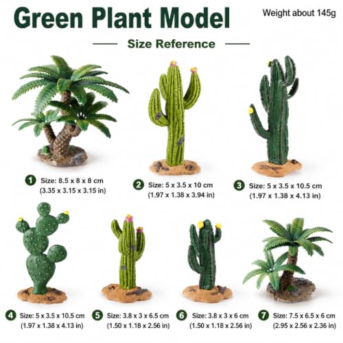 EOIVSH Desert Diorama Supplies with Cactus Kit and Model Palm Tree, Artificial Greenery Plant Cacti Decoration, Desert Diorama Project Sandbox Cake Topper Landscape Scene - style: Cactus and Palm Tree