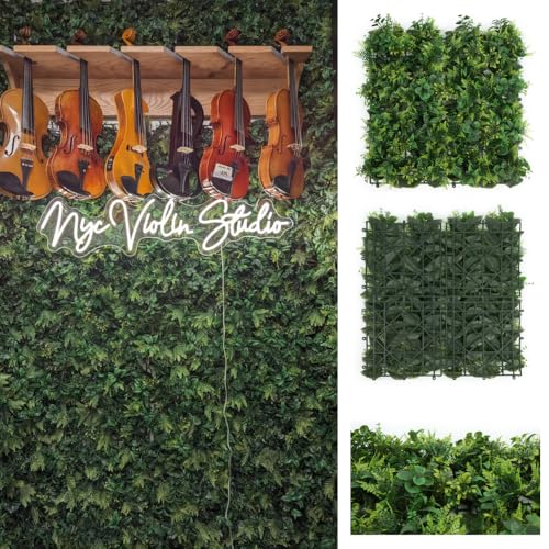 Artificial Grass Wall Panels, 12pcs 20"x20" Plant Wall Mats for Greenery Backdrop, 3sqms Outdoor Green Hedges for Privacy Screening Fence