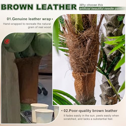 Large Artificial Tree Big Faux Tropical Palm Trees Indoor Outdoor Realistic Floor Plants Fake Silk Palm Plastic plantas for Modern Home Living Room Office Corner Patio Porch Decor Party Decorations - color: Beautiful Needle Palm, size: 9ft