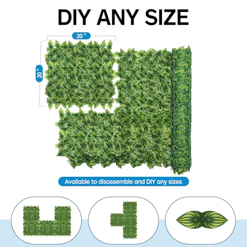 Artificial Ivy Privacy Fence Screen,59" X 118" UV-Anti Fake Leaves Plant Vine,Privacy Hedges Wall for Indoor Outdoor Garden Backyard Decor,Color Watermelon Leaves - color: Color Printing Watermelon Leaves, size: 59"x118"