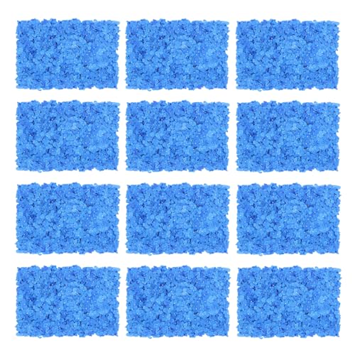 DNYSYSJ Artificial Hydrangea Flower Wall, 12pcs 23.62" X 15.75" Floral Backdrop with Stand Blue 2D Silk Artificial Blue Hydrangeas Flower Wall Decor, Blue Hydrangea Floral Backdrop Wall - color: Blue Hydrangea, size: 12 pieces